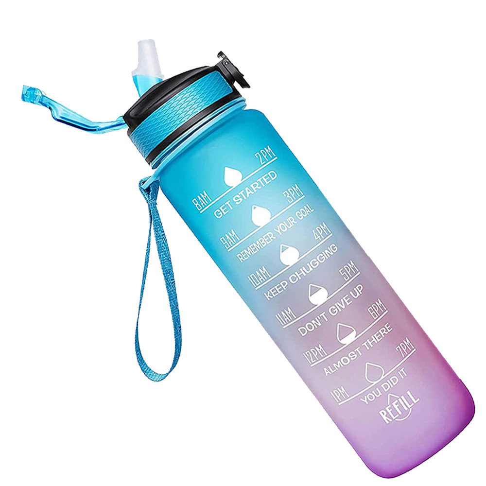 Giotto 32oz Leakproof BPA Free Drinking Water Bottle / Time Marker Straw 11