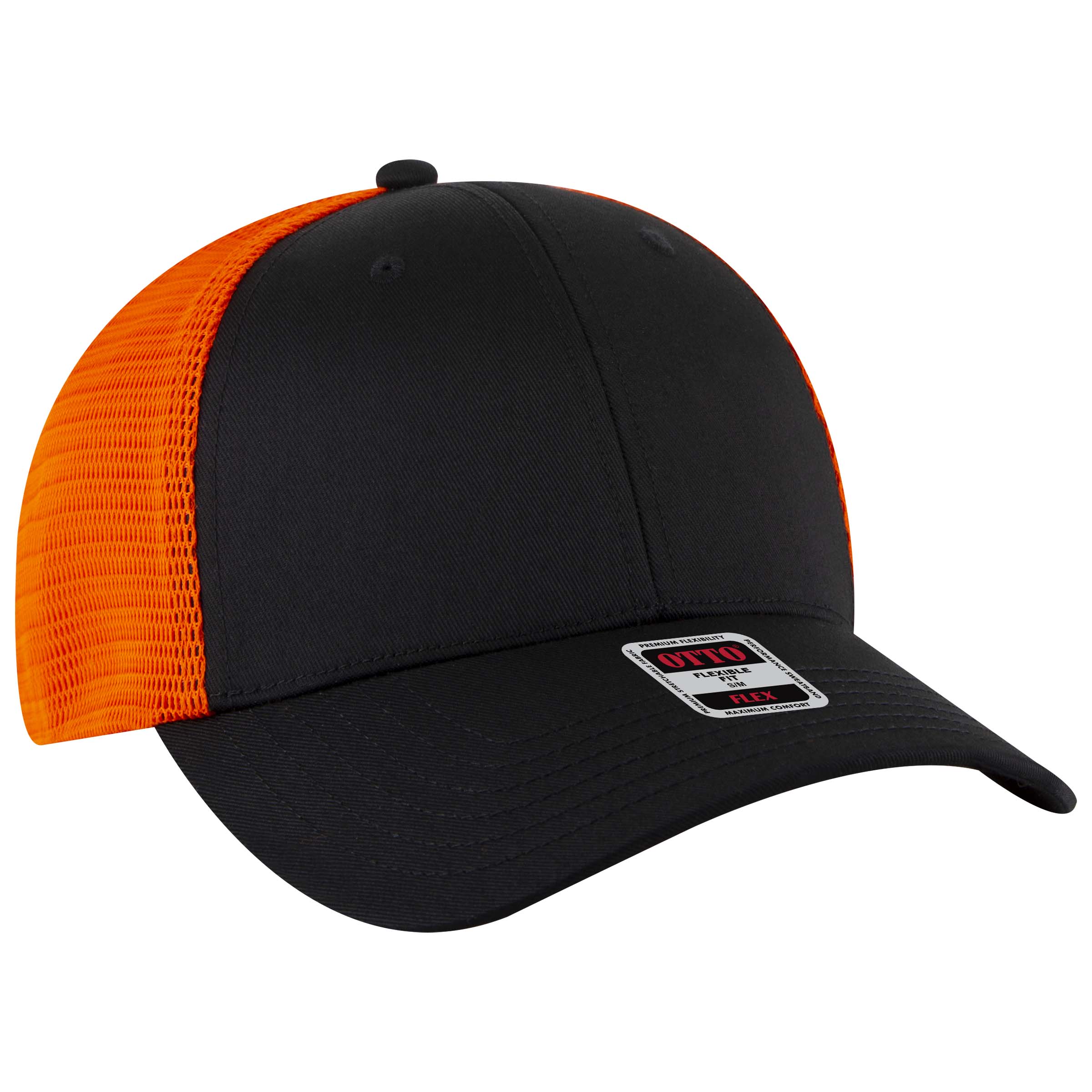 OTTO CAP® OTTO FLEX® Fitted 6 Panel Low Profile Mesh Back Trucker Hat 21