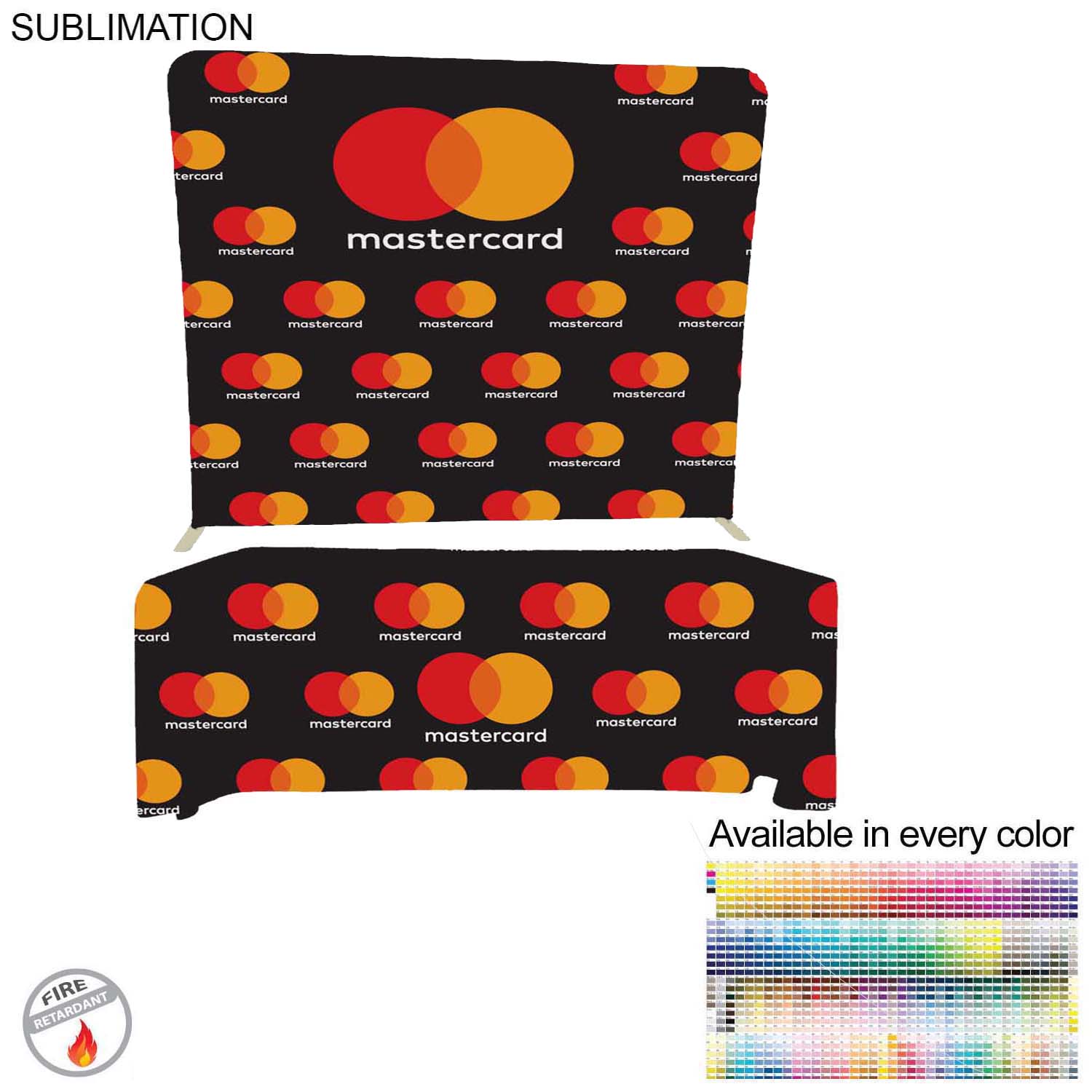 72 Hr Fast Ship - Tradeshow Booth Package, 8' EuroFit Tension Fabric Display & PREMIUM 6'Tablecloth 15