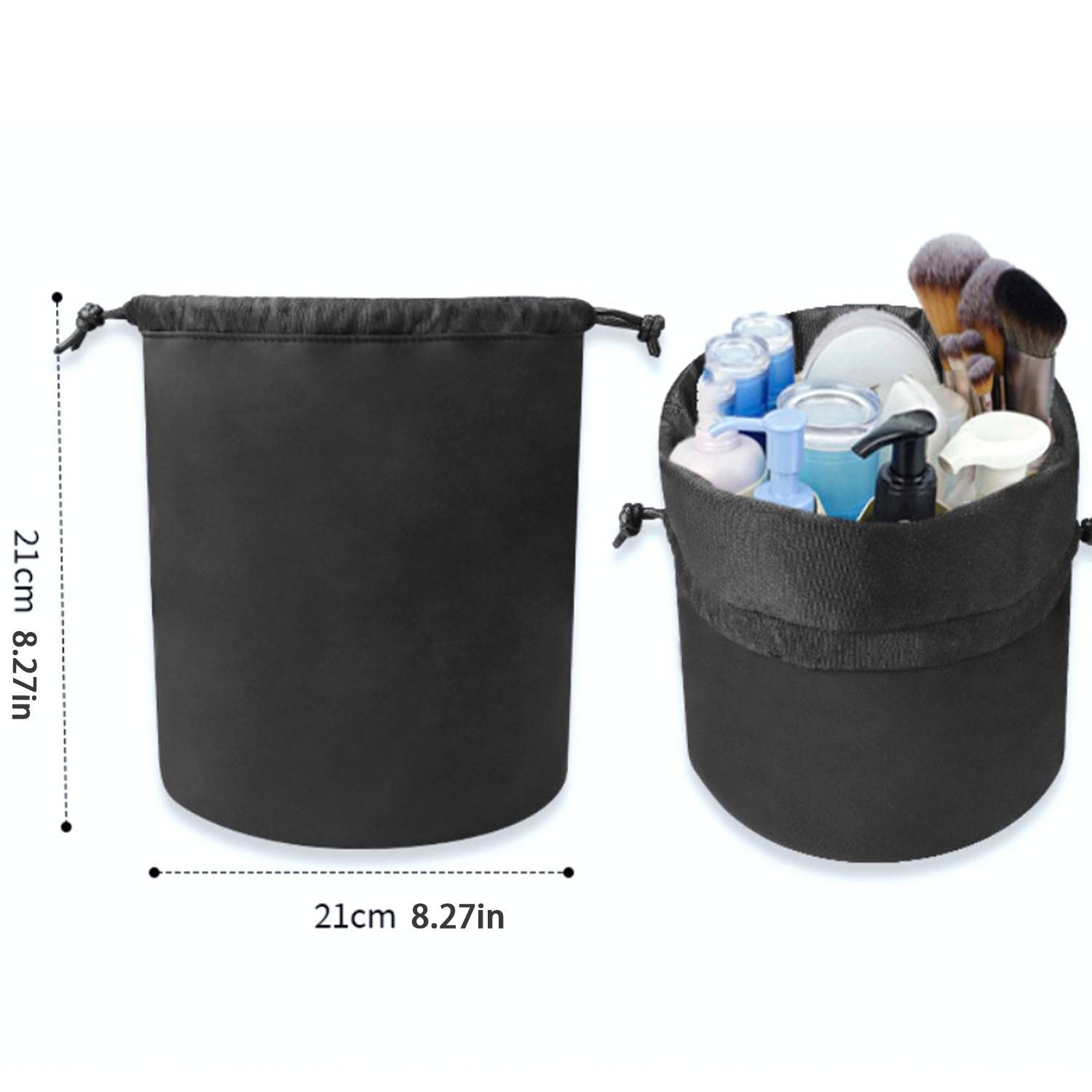 Barrel Drawstring Makeup Travel Bag 2