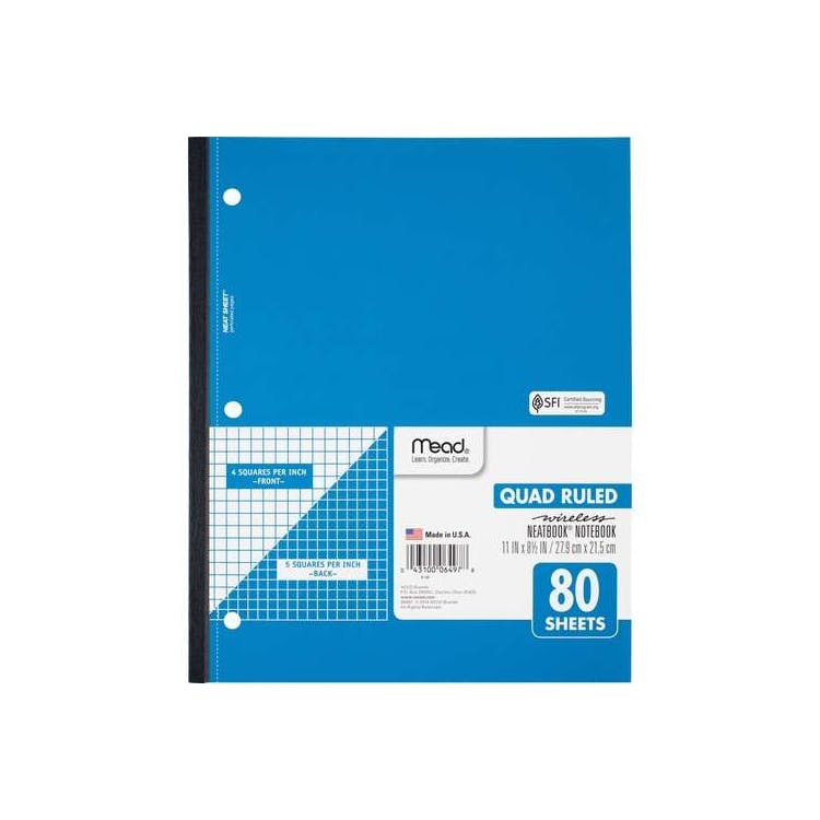 Mead Quad Wireless Notebooks - 24 Pack 1