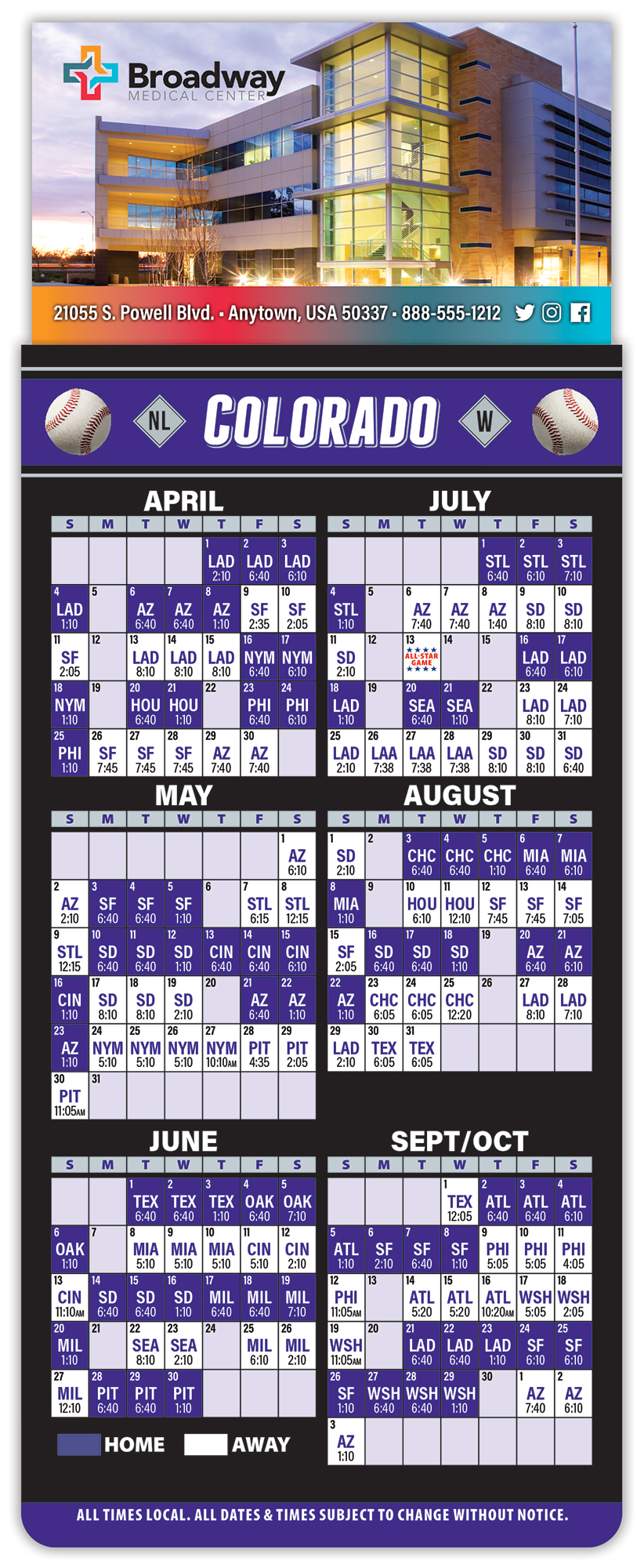 Magna-Card Business Card Magnet - Baseball Schedules (3.5 x 9) 1