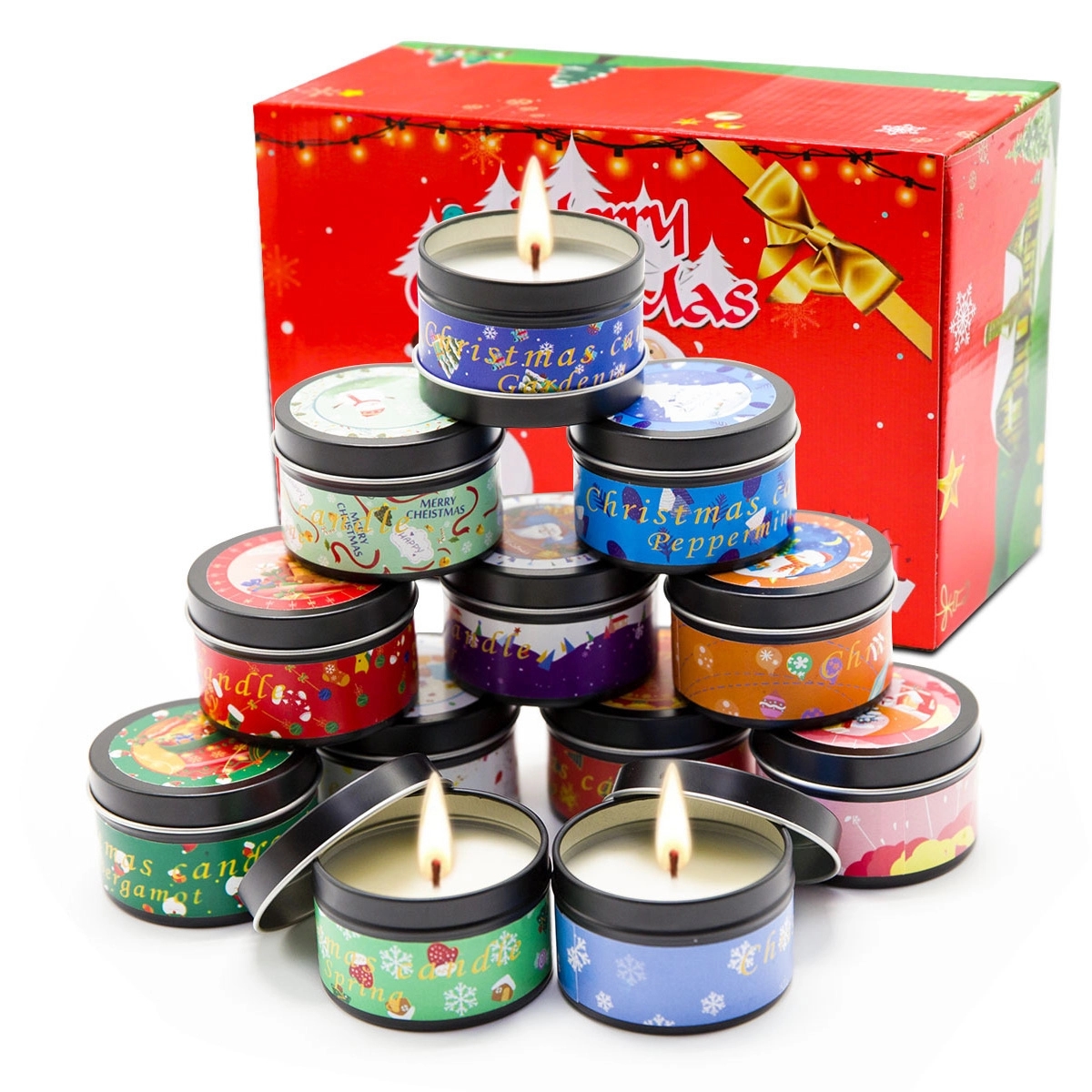 12 Pack Christmas Gifts Set Scented Candles 2