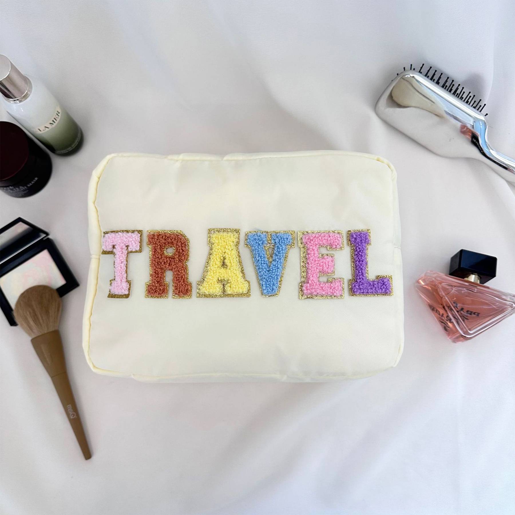Nylon Large-capacity letter makeup cosmetic bag 4