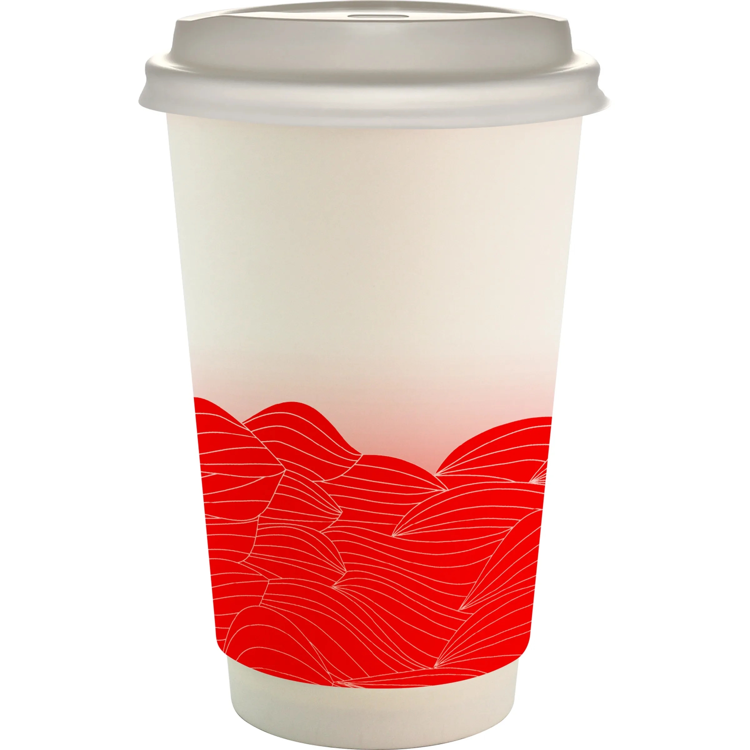 16 oz. Full Color Turbulent Waves Paper Cup With Lid 19