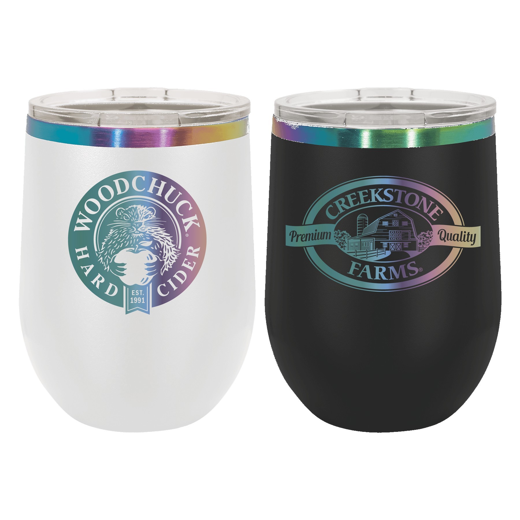 Polar Camel 12 Oz. ION-Plated Prism Stemless Wine Tumbler