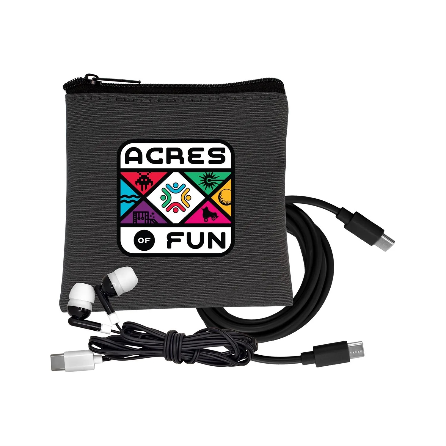 Gray Executive C to C Cable & Ear Bud Set 8