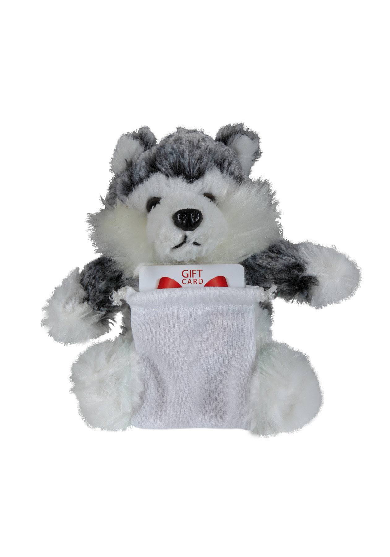soft plush Husky with gift card sack 3