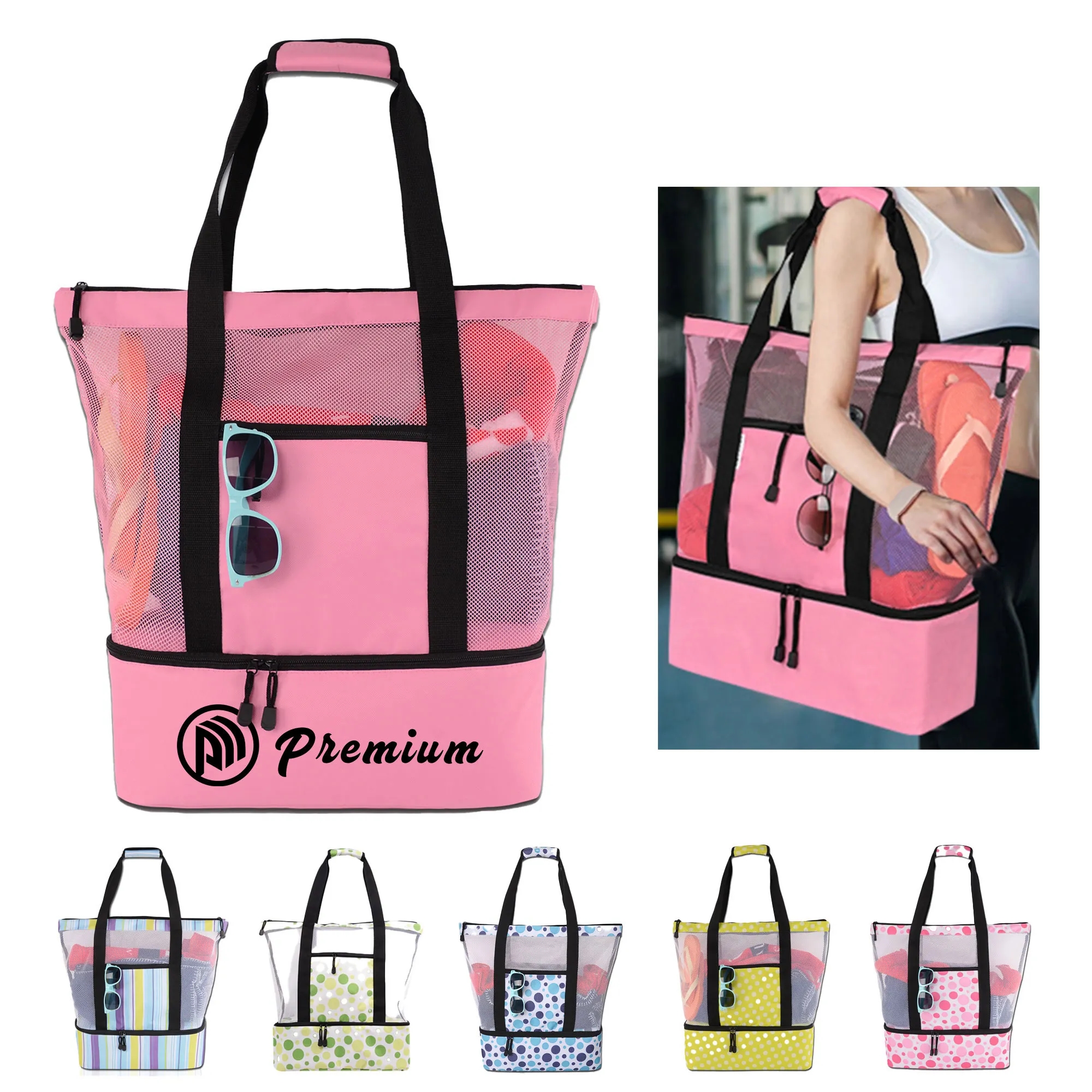 Mesh Beach Bag With Wet Compartment