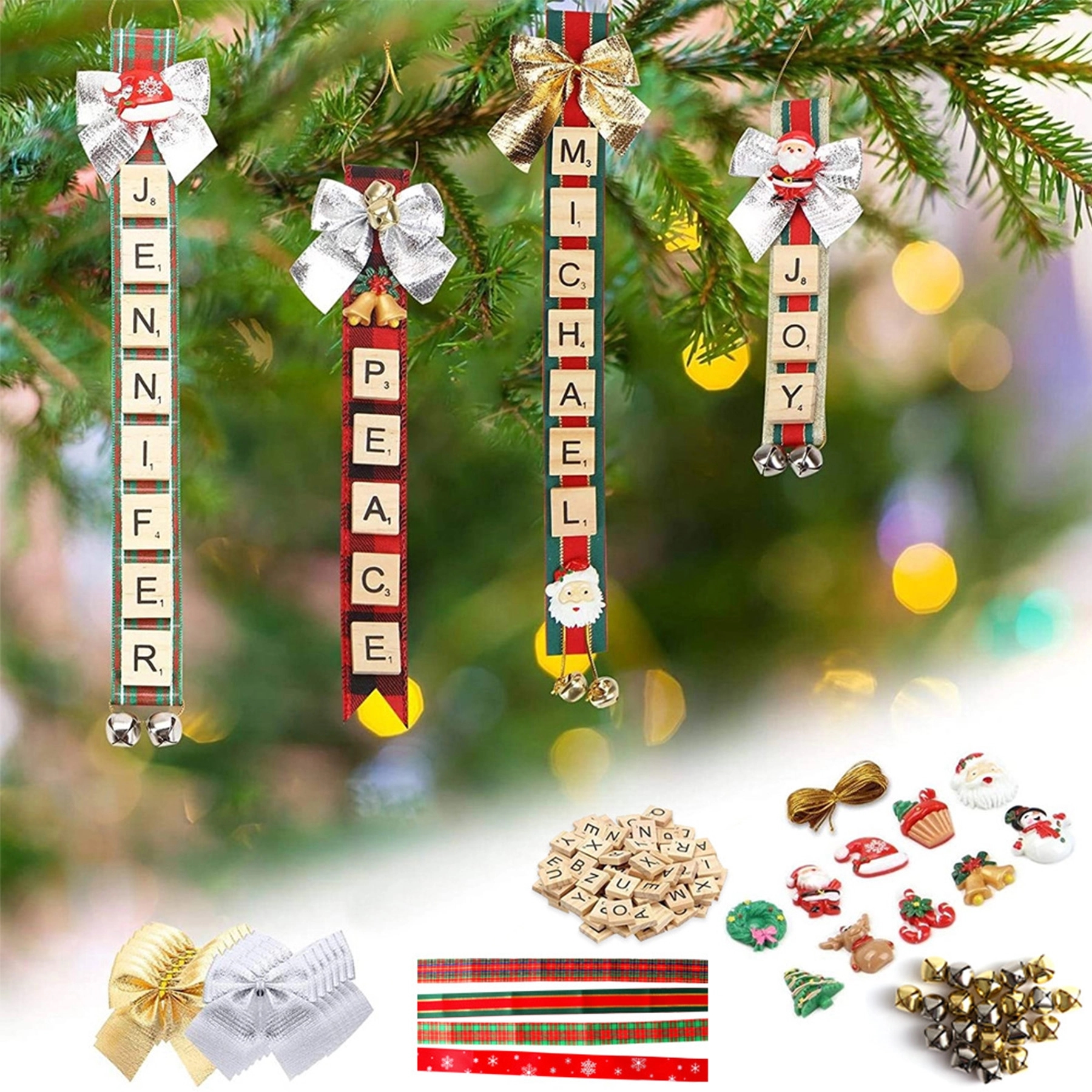 DIY Letter Christmas Tree Decorations 2