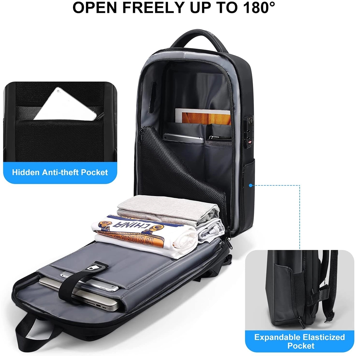 Anti-Theft Hard Shell Backpack with USB Port 6