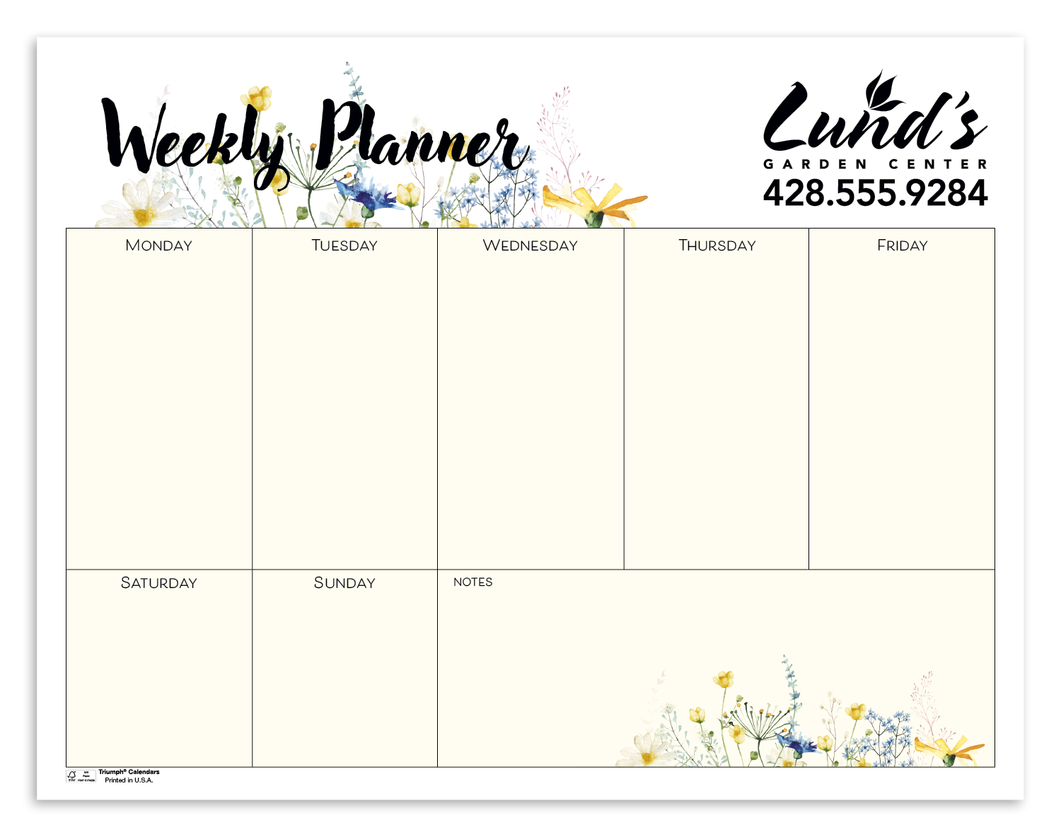 Triumph® Calendars Small Weekly Desk Pad - Floral 9