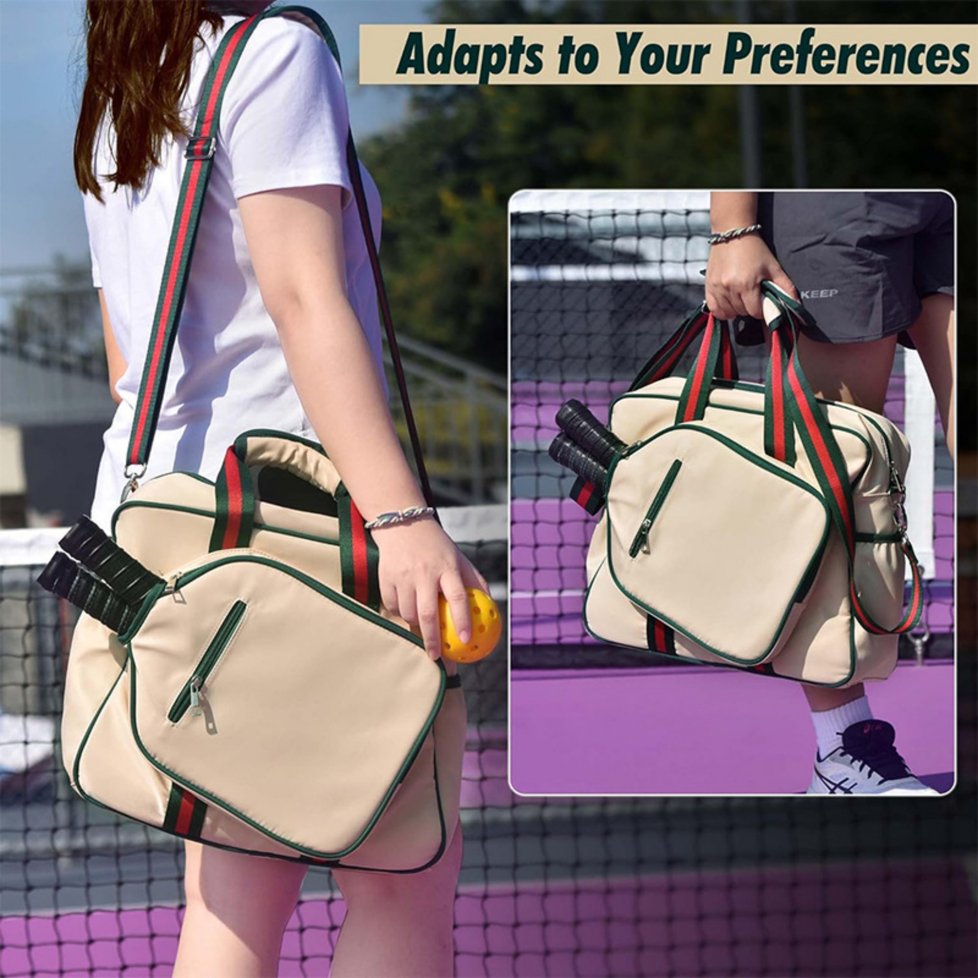 Pickleball Bag Tote With Front Pocket Fits 2 Paddles 4