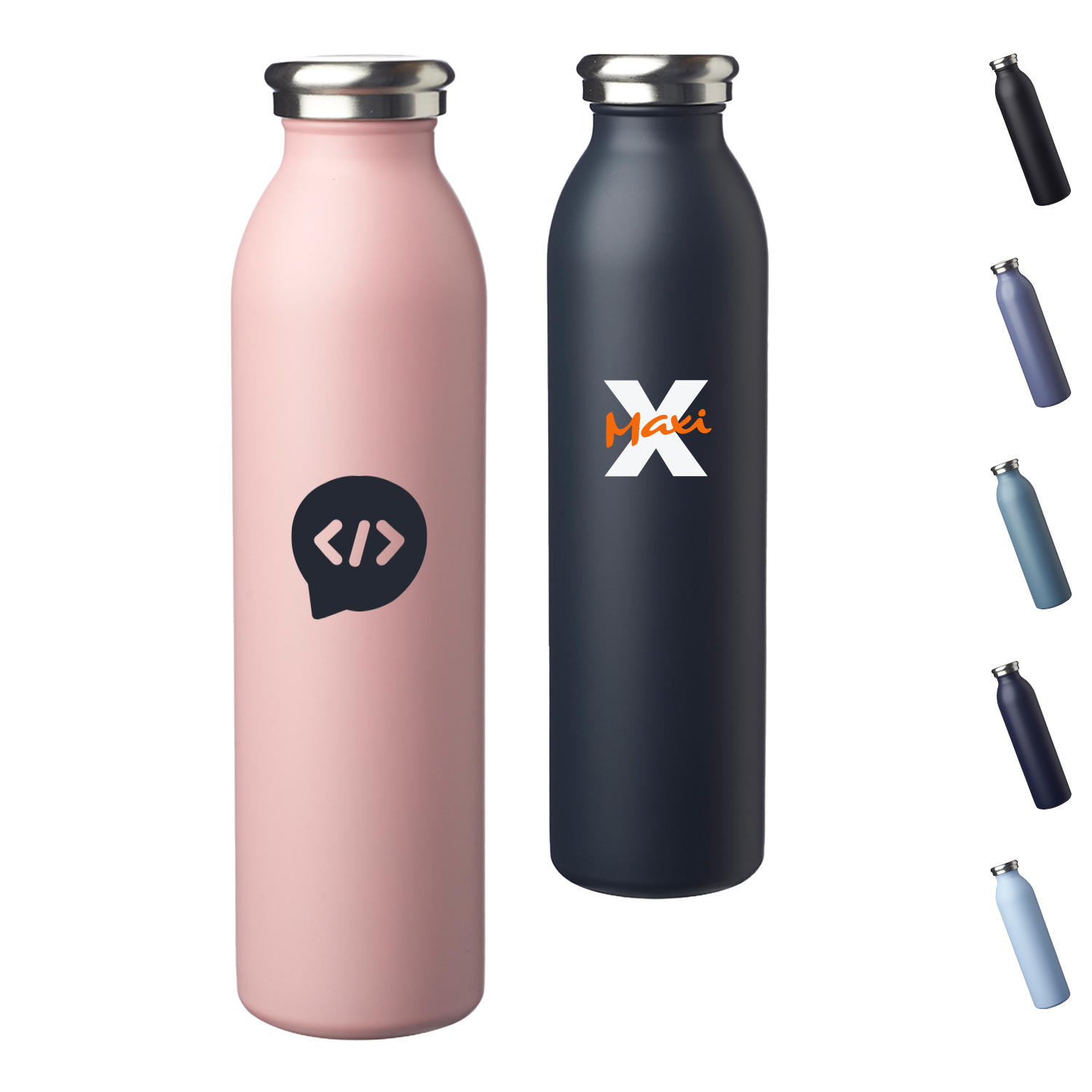20 oz. Vacuum Insulated Matte Stainless Steel Water Bottles, custom water bottle with logo imprint 2