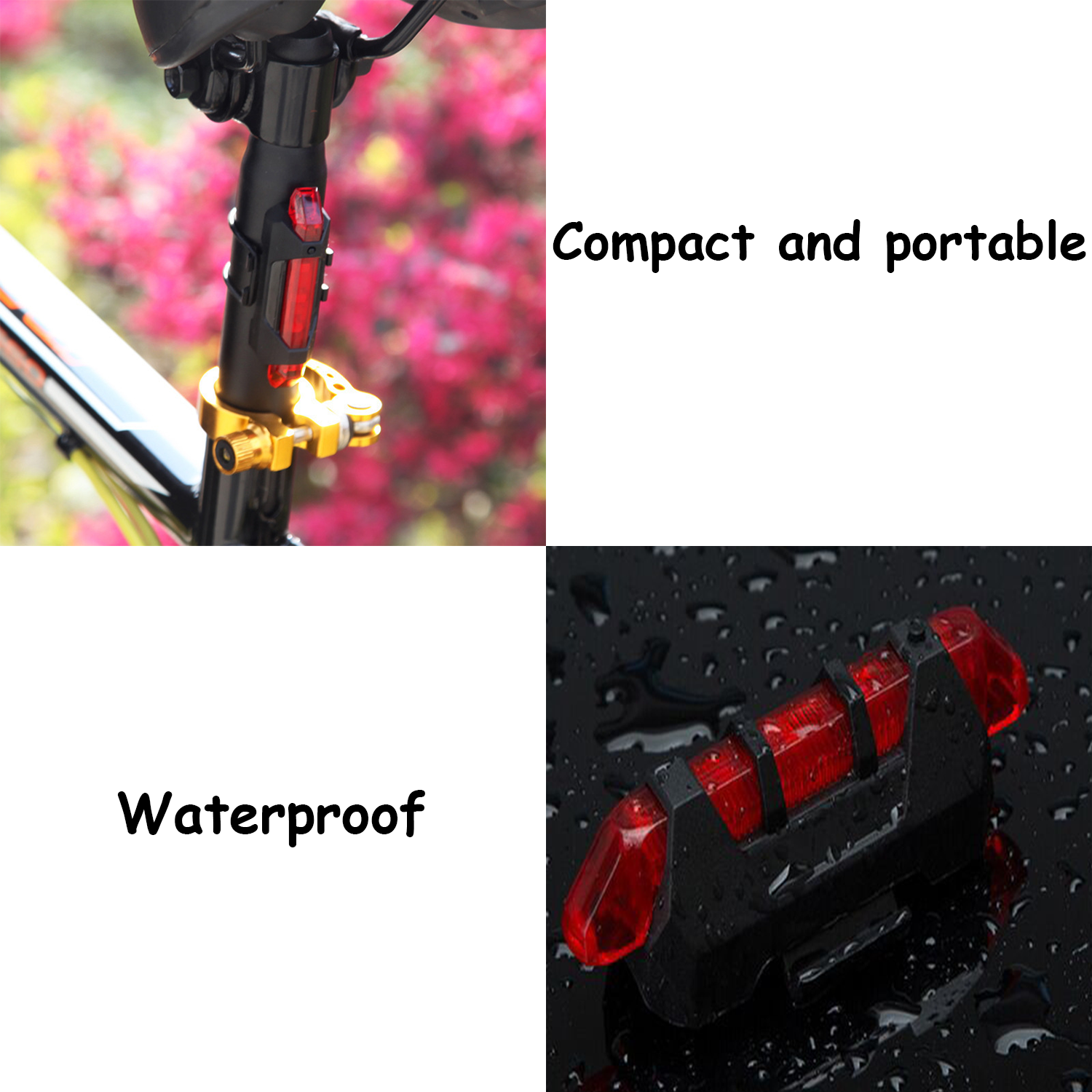 USB Rechargeable Bicycle Warning Light 4
