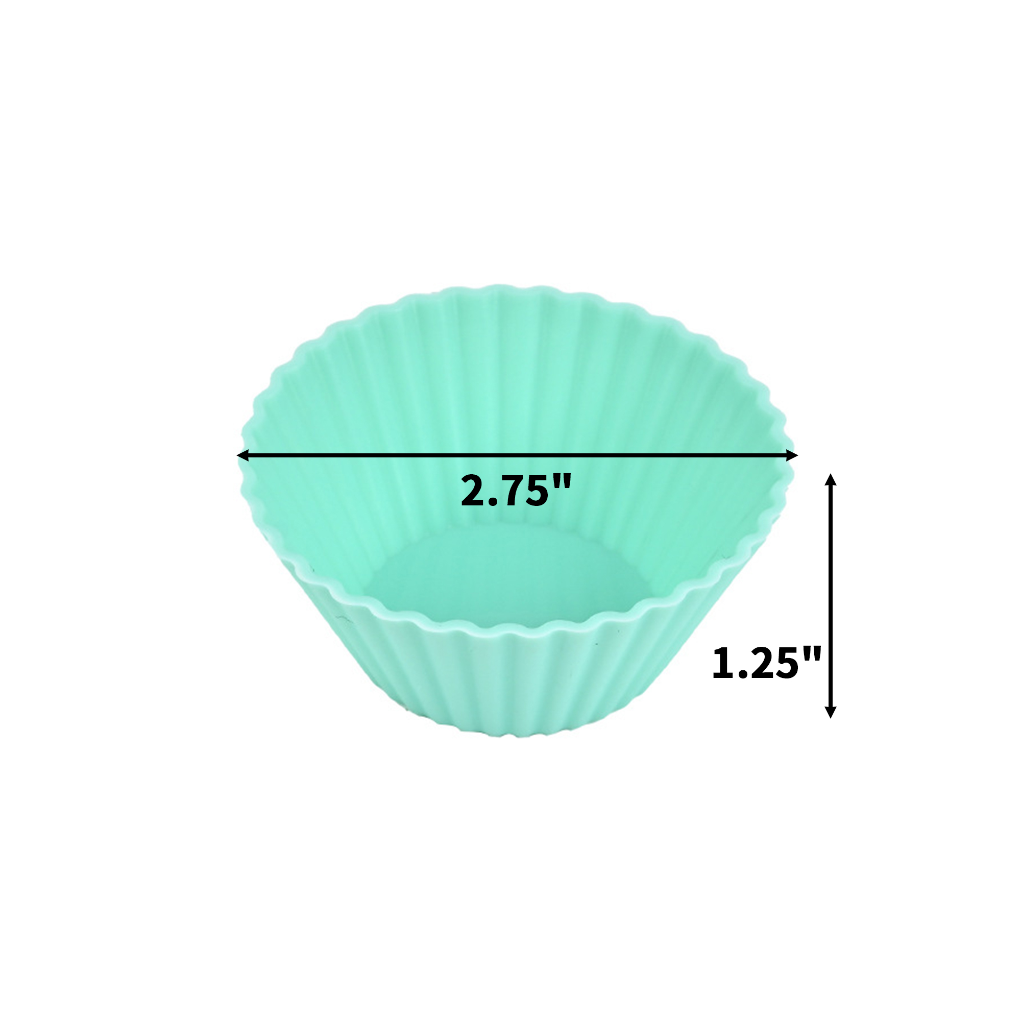 Food Grade Silicone Baking Cup 2.75" x 1.25" Reusable 9