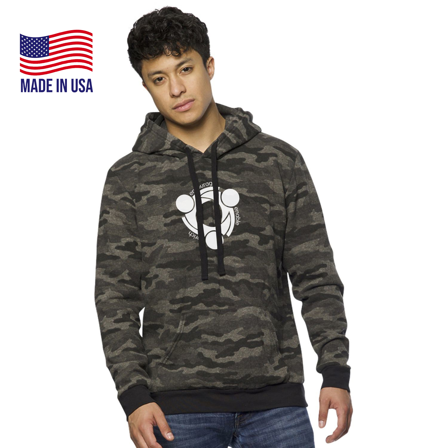 USA Made Unisex Triblend Pullover Camo Hoody 2