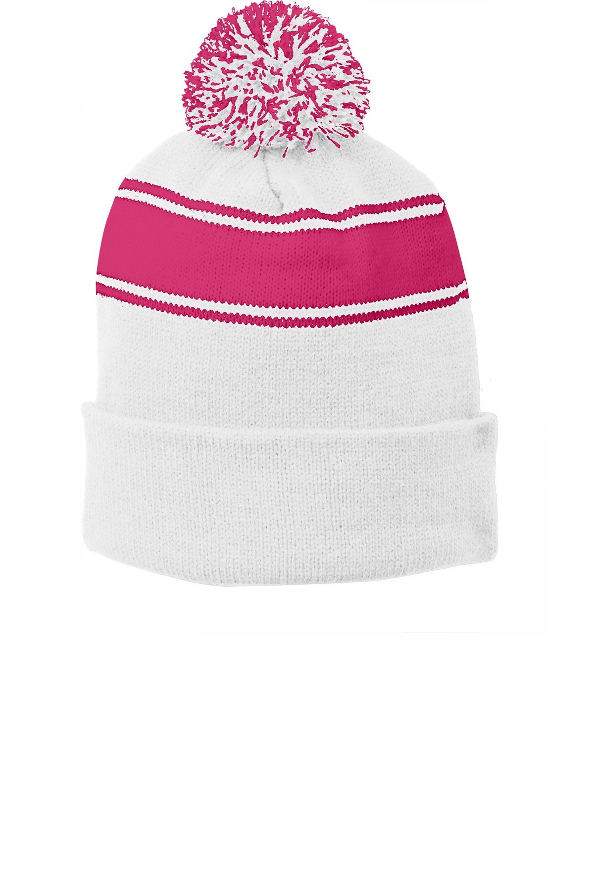 Sport-Tek Stripe Pom Pom Beanie. STC28 2