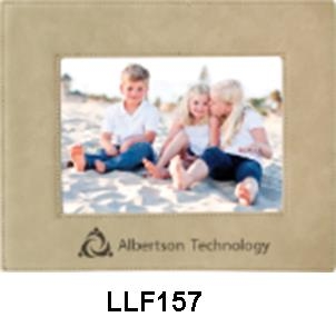 Custom Laser Engraved Light Brown Leatherette Picture Frame