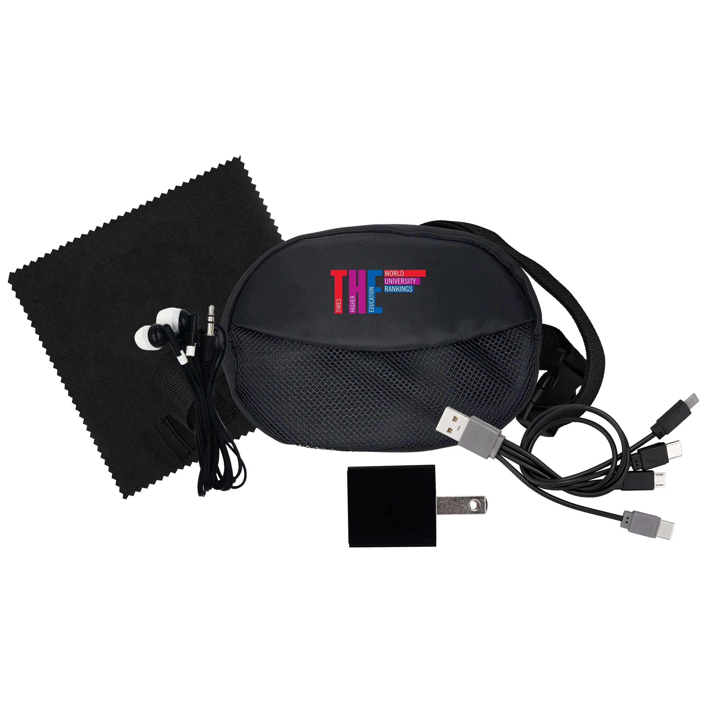 Sporty Charging Ear Bud and Cloth Travel Set 10