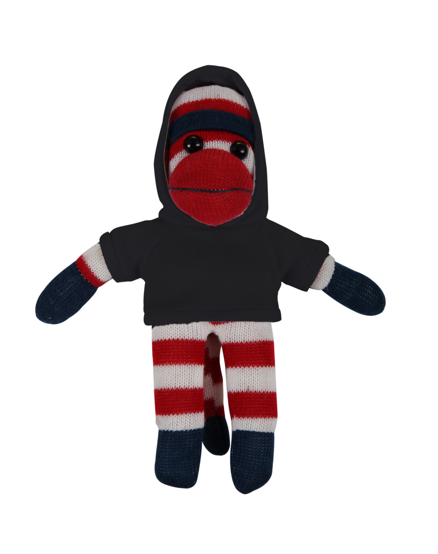 soft plush Patriotic Sock Monkey with hoodie 12