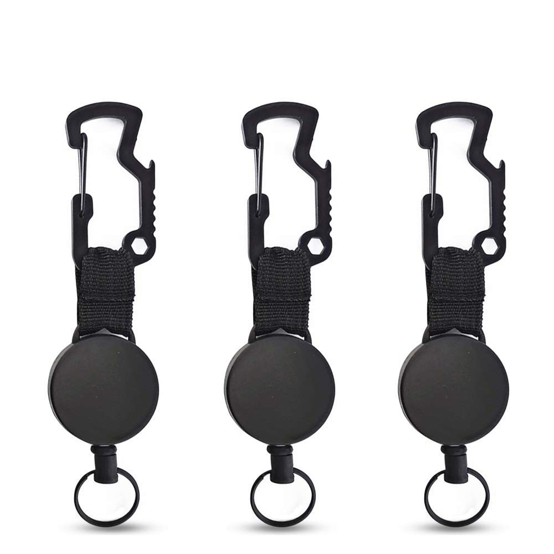 Retractable Keychain Heavy Duty Carabiner Badge Holder 1