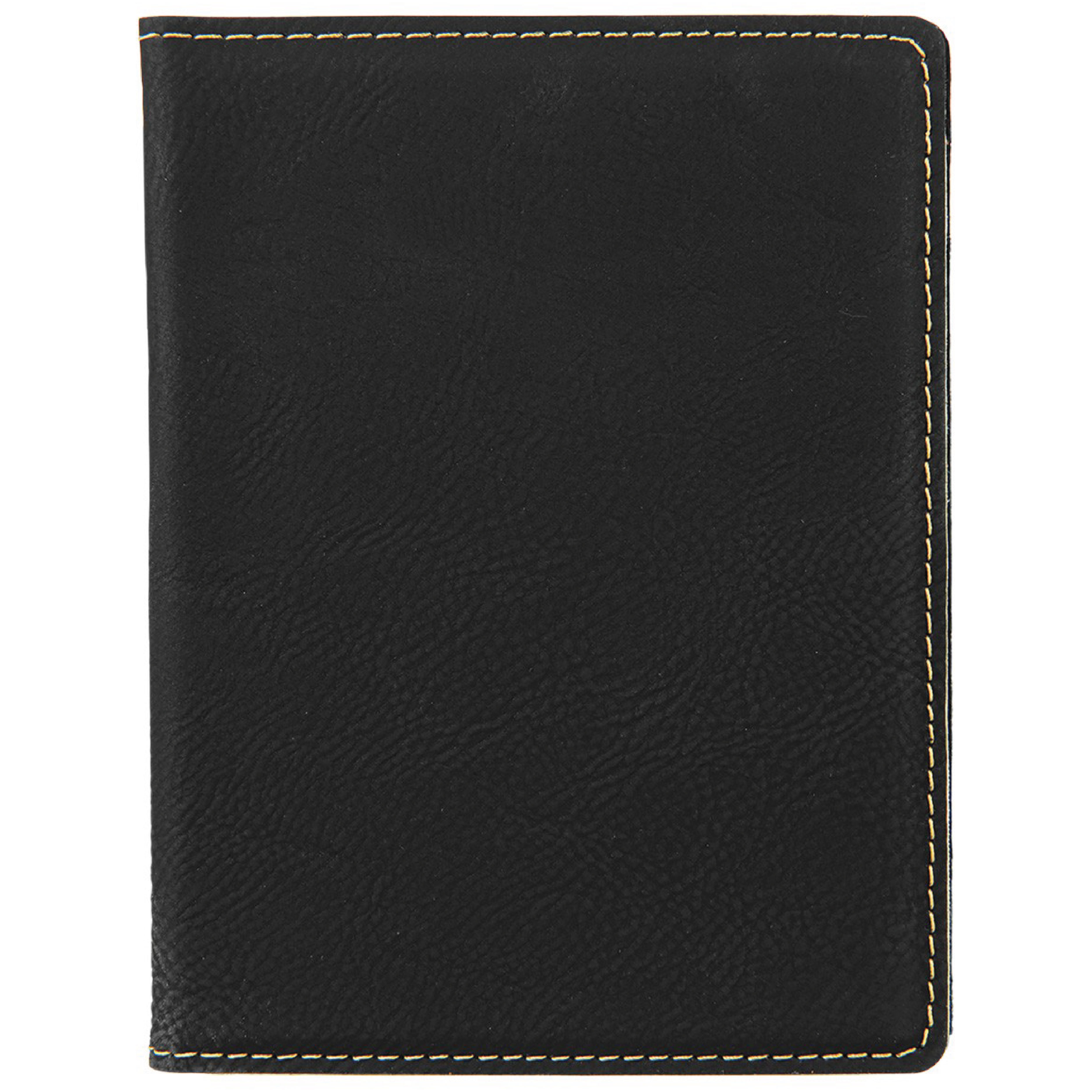 Black/Gold Leatherette Passport Holder 3