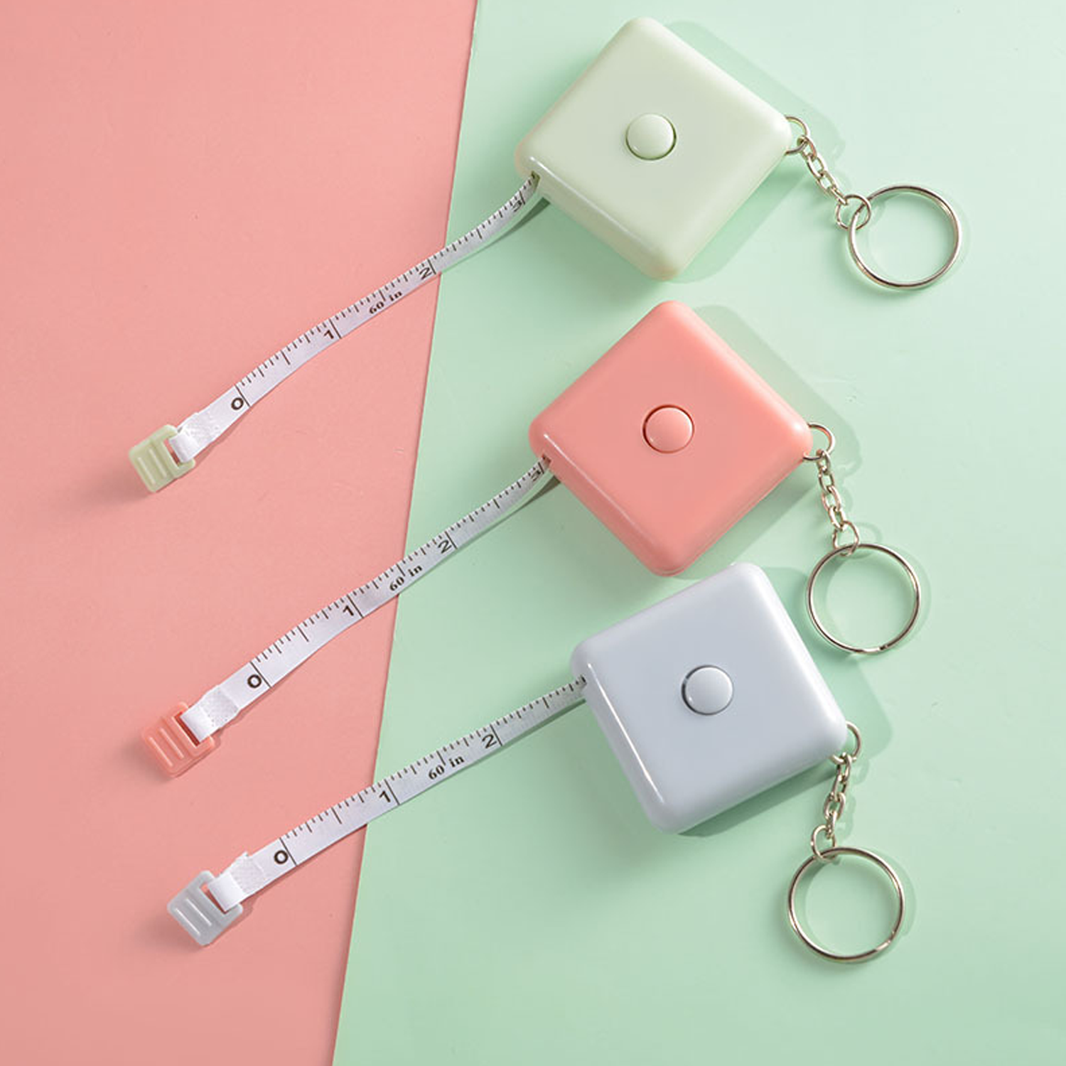 Mini Square Retractable Tape Measure Keychain 4