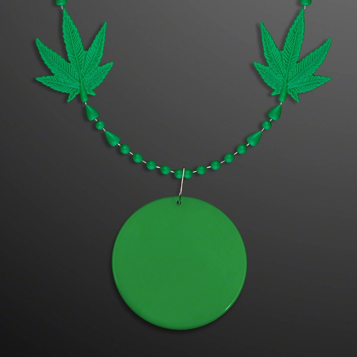 4-Charm Pot Leaf Necklace with Medallion (Non-Light Up) 3