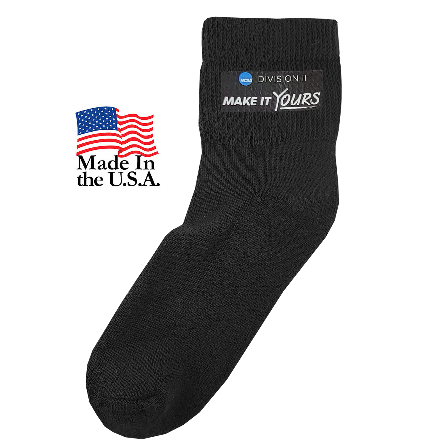 Non Binding Cotton Blend Athletic Quarter Socks with Oversized DTF 3