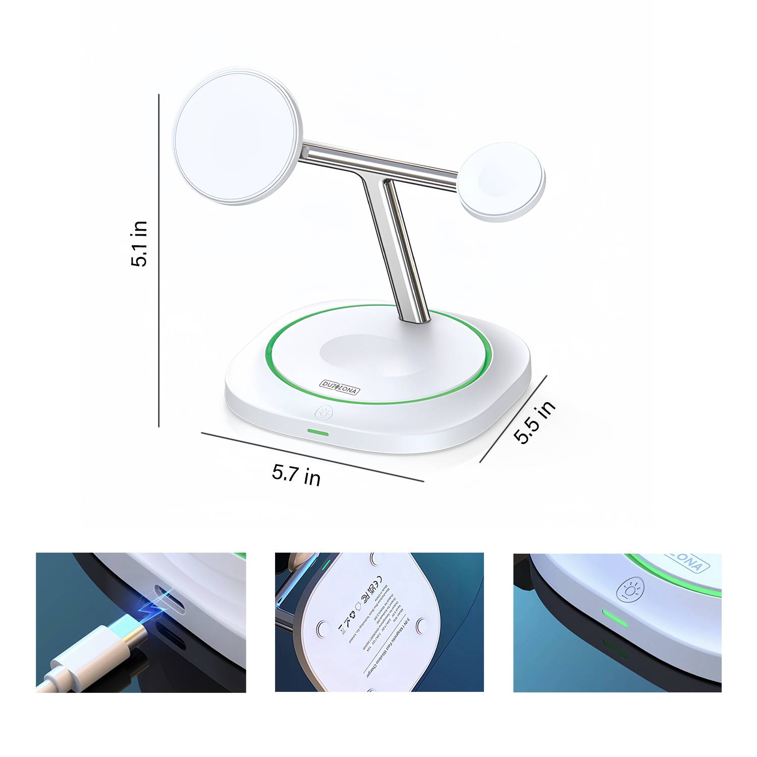 3-in-1 15W magnetic wireless charging stand charger 2