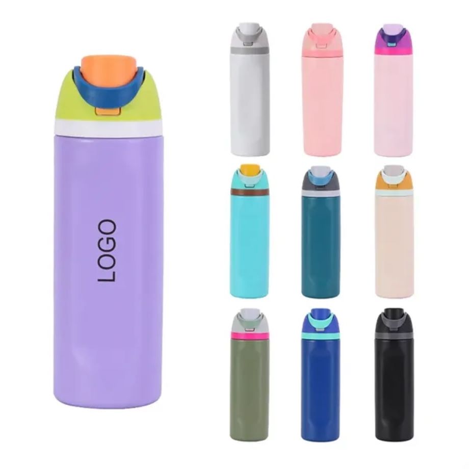 24oz Stainless Steel Water Bottle with Straw, custom water bottle with logo imprint 2