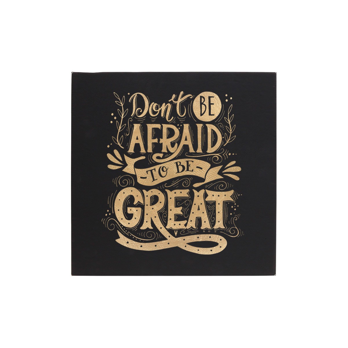 14" x 14" Black/Gold Leatherette Wall Decor