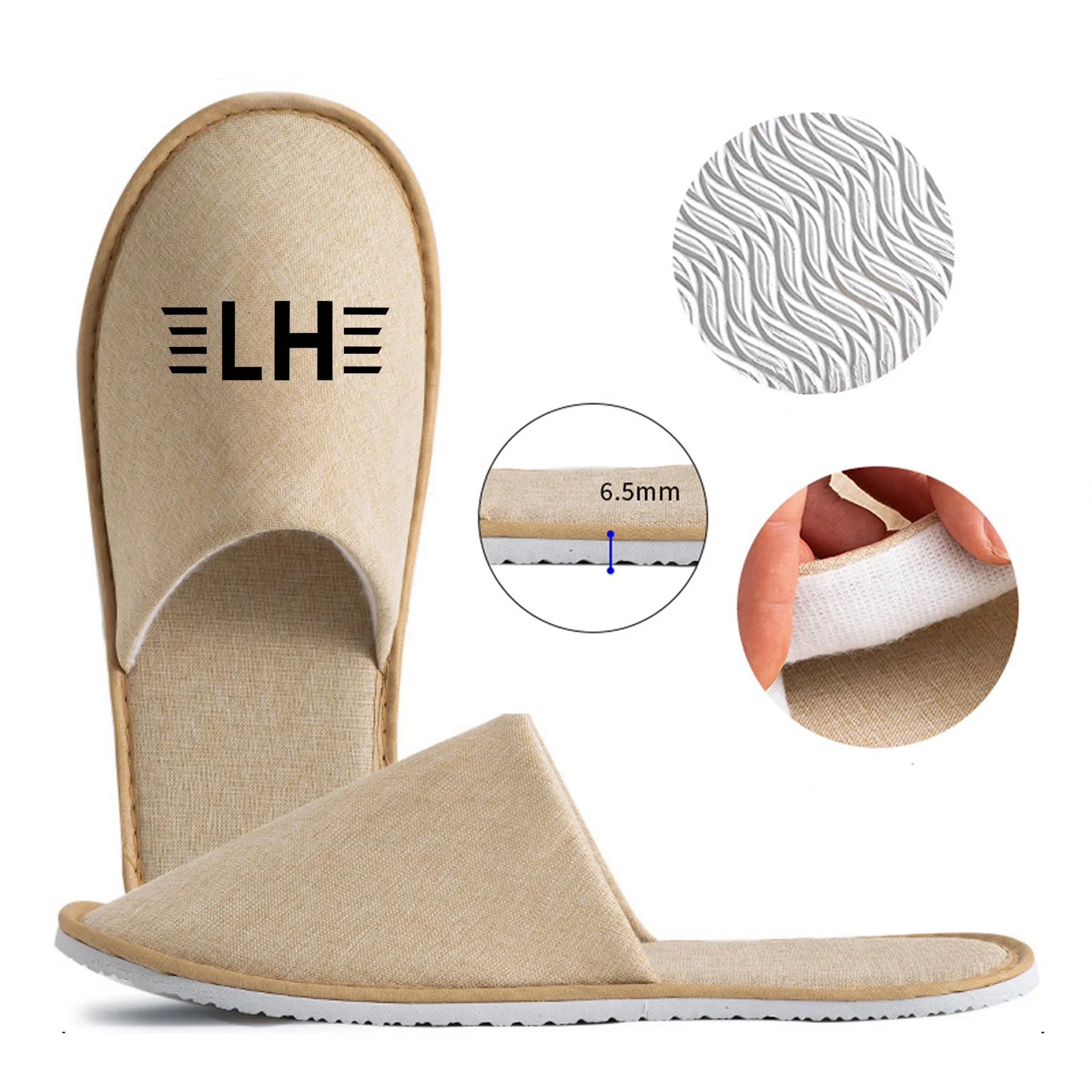 Breathable  Disposable linen Slippers 3