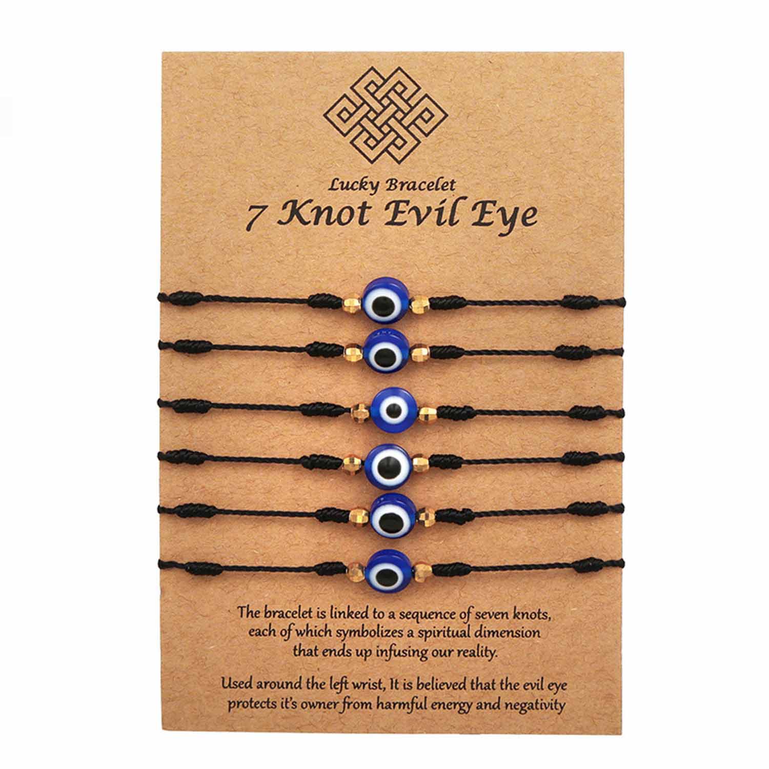 6 Pcs Evil Eye Lucky Adjustable Bracelets 3
