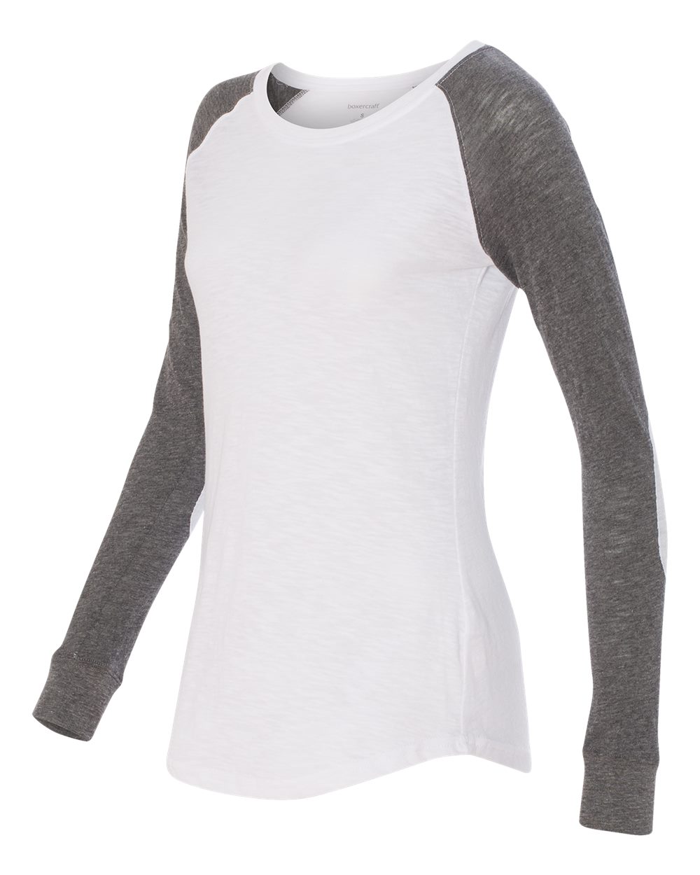 Women's Preppy Patch Slub Long Sleeve T-Shirt - T66 40