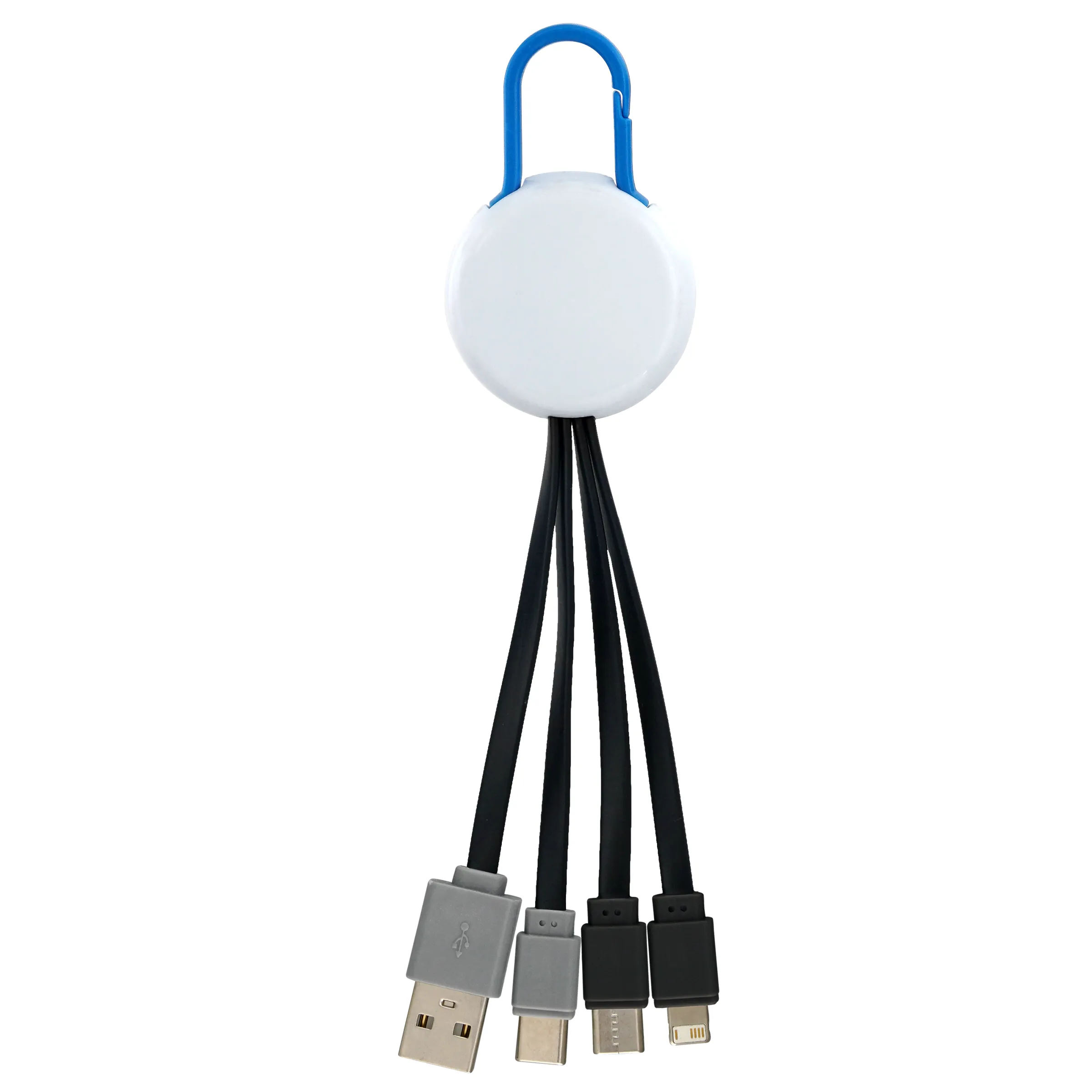 WHITE COLORFUL CLIP DUAL INPUT 3 IN 1 CHARGING CABLE 23