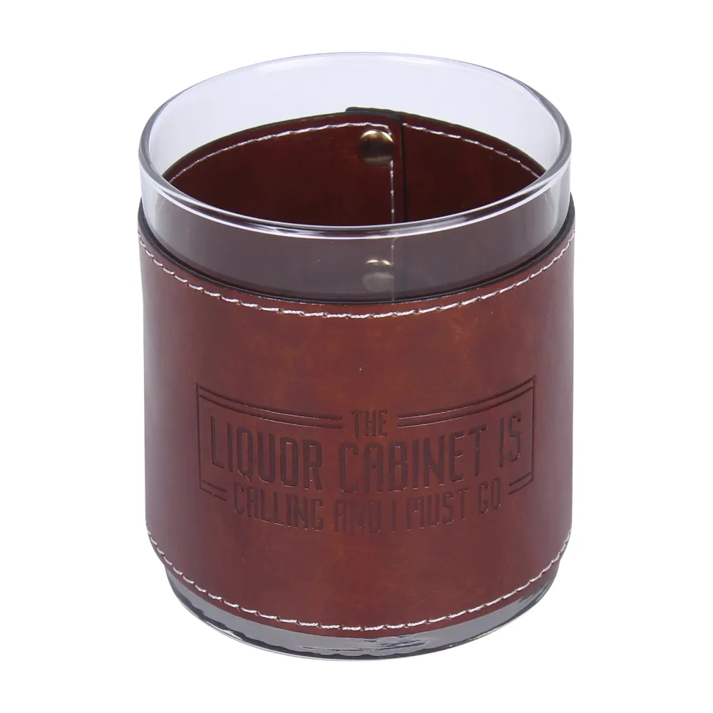 8oz. Leather-Wrapped Rocks Glass 3
