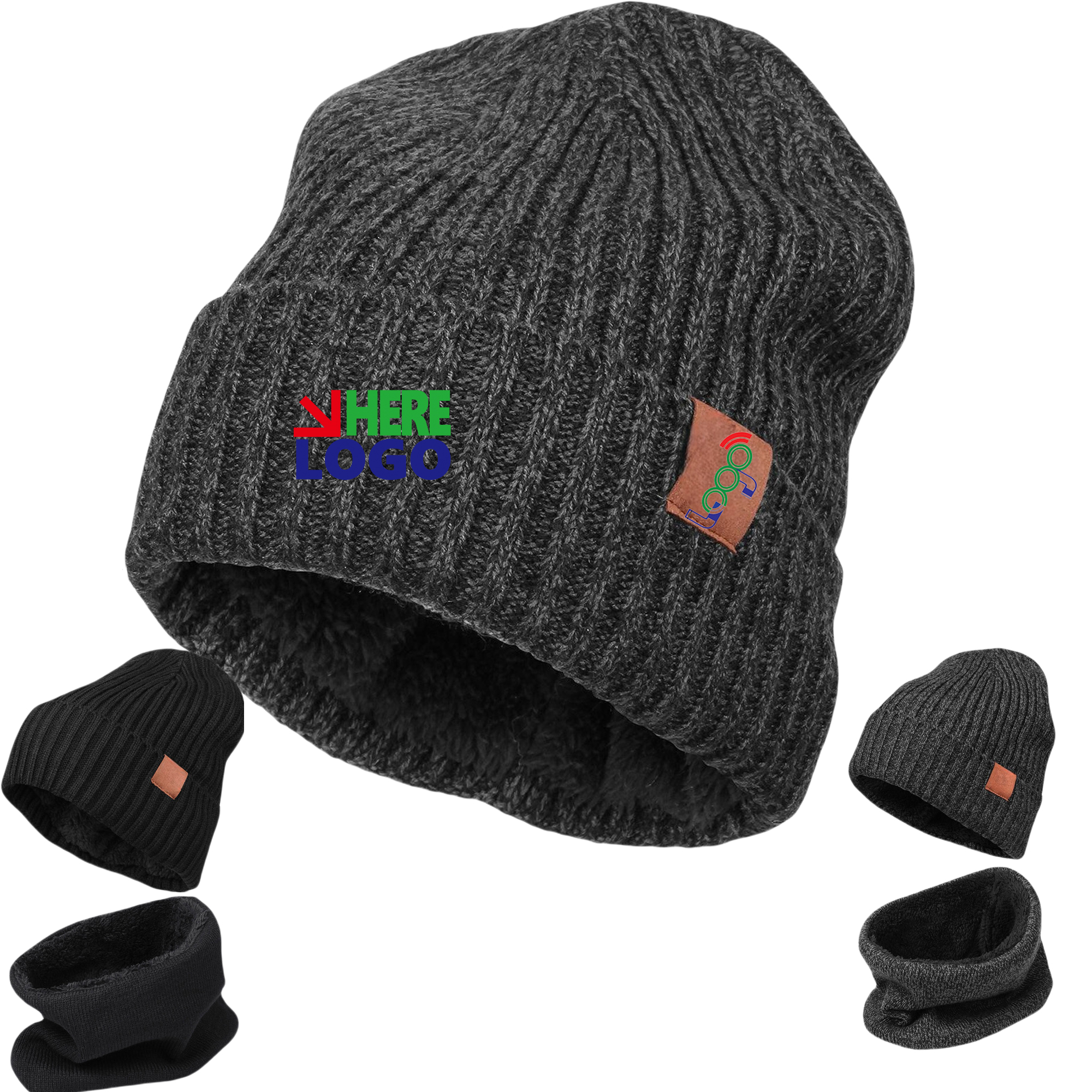 Premium Men's Knit Hat Two-Piece Set 3
