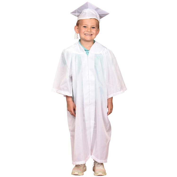 White Graduation Cap and Gown Set - Child Size 2