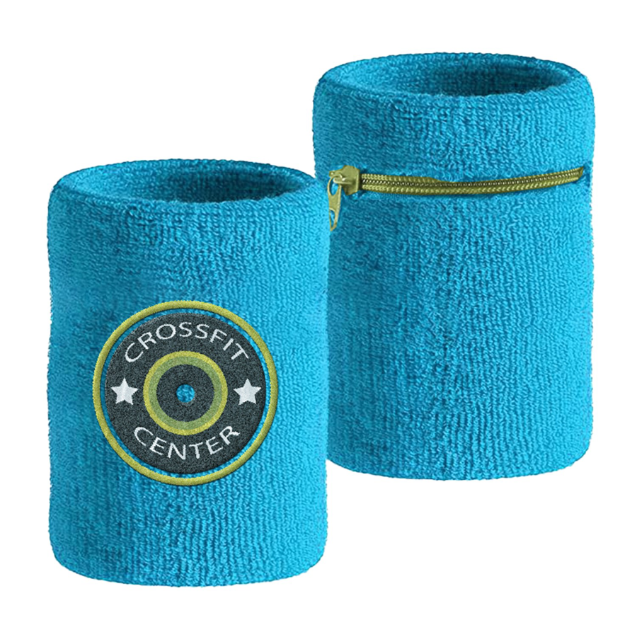 Sports Wristband w/ Zipped Pocket and Custom Embroidery 4