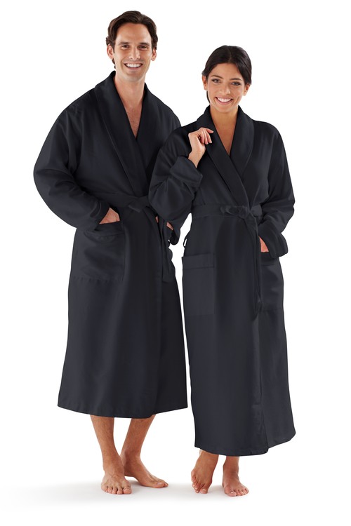 Microfiber Shawl Collar Bathrobe w/ french terry lining 4