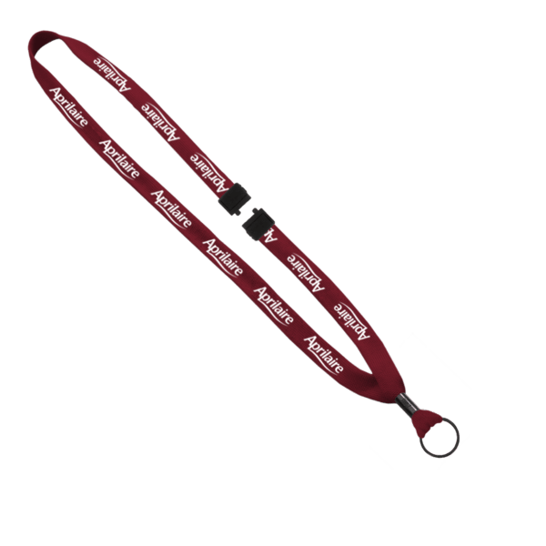5/8" Polyester Shoelace Lanyard with Metal Crimp & Split-Ring 1