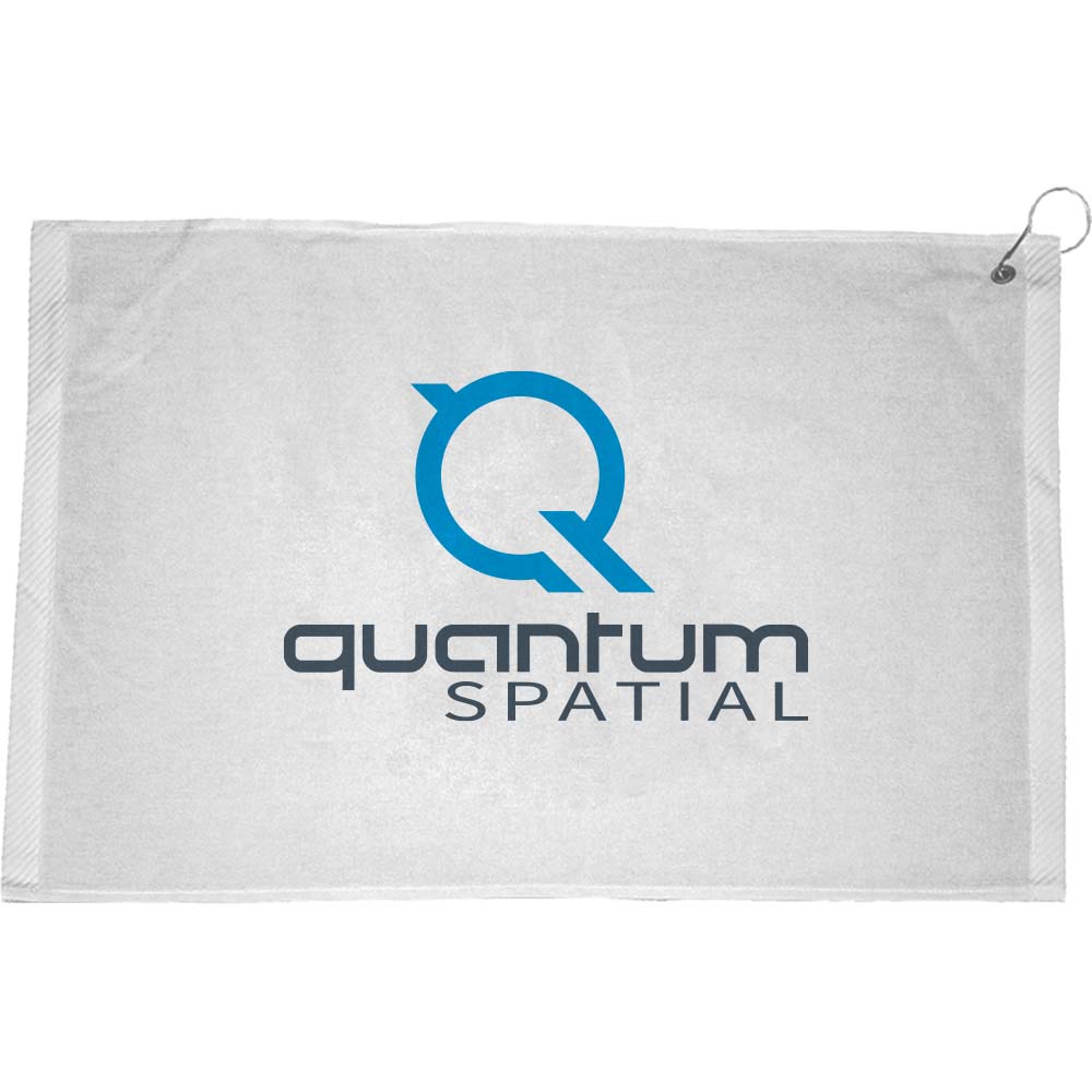 Turkish Hemmed White Golf Towel 16"x25" 1
