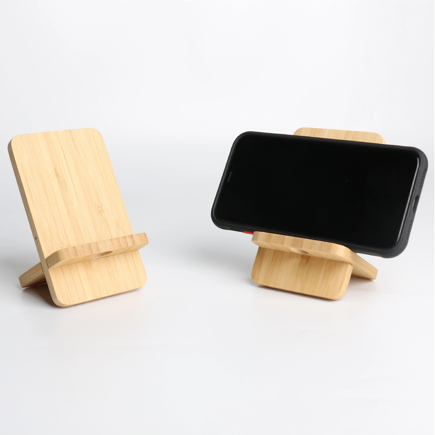 Bamboo Wireless Charger Phone Stand 2