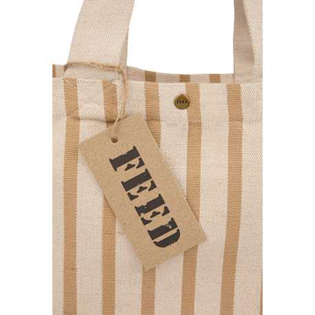 FEED Cotton and Jute Striped Tote 38