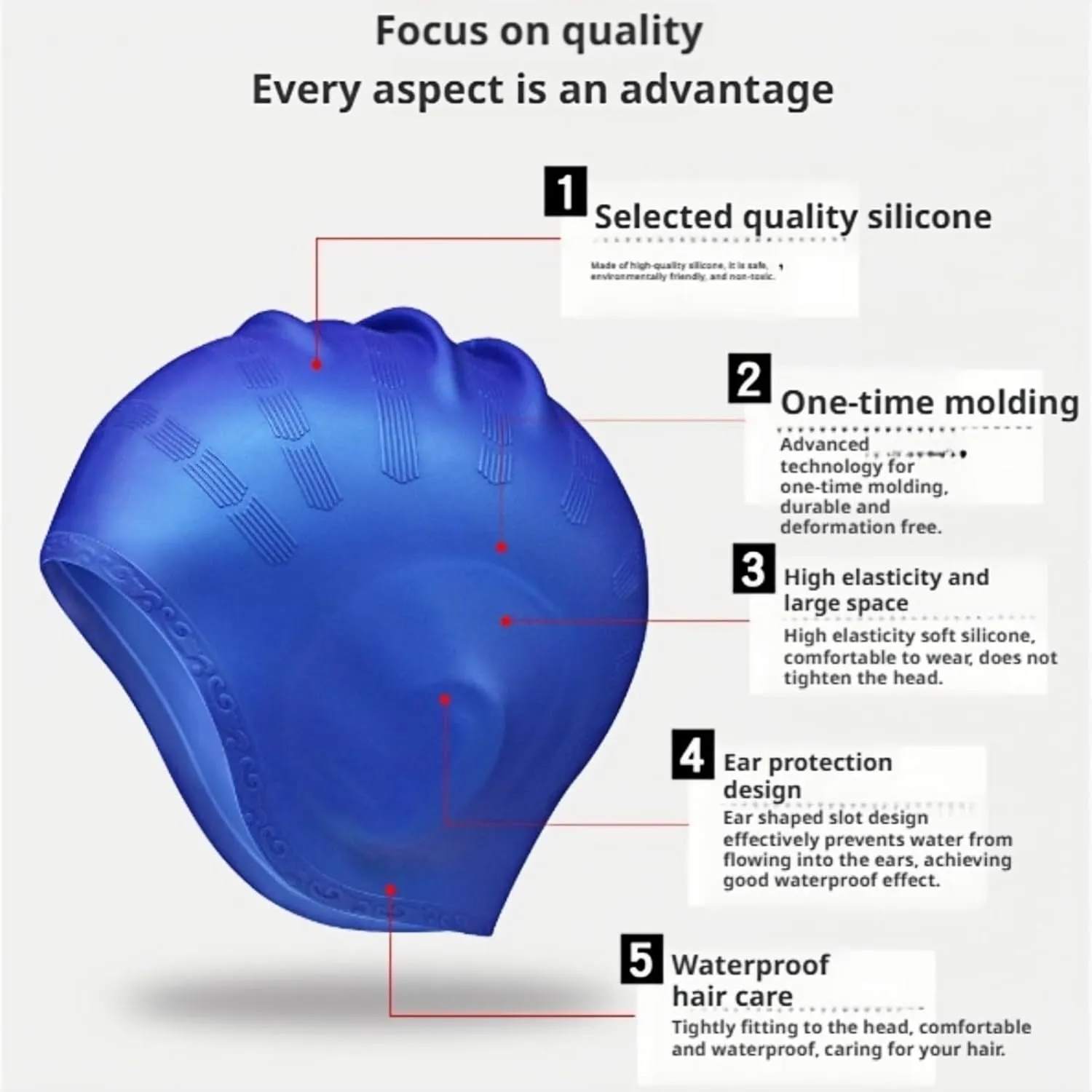 Silicone Non-Slip Swim Cap 5