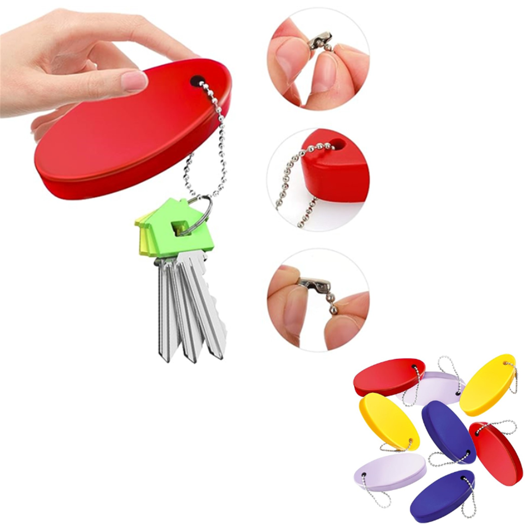 Oval Floating Foam Keychain 1