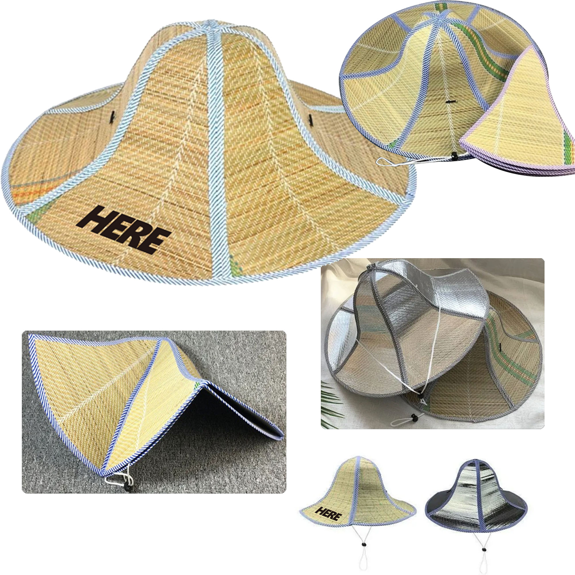 MOQ100 Foldable Wheat Straw Hat 1