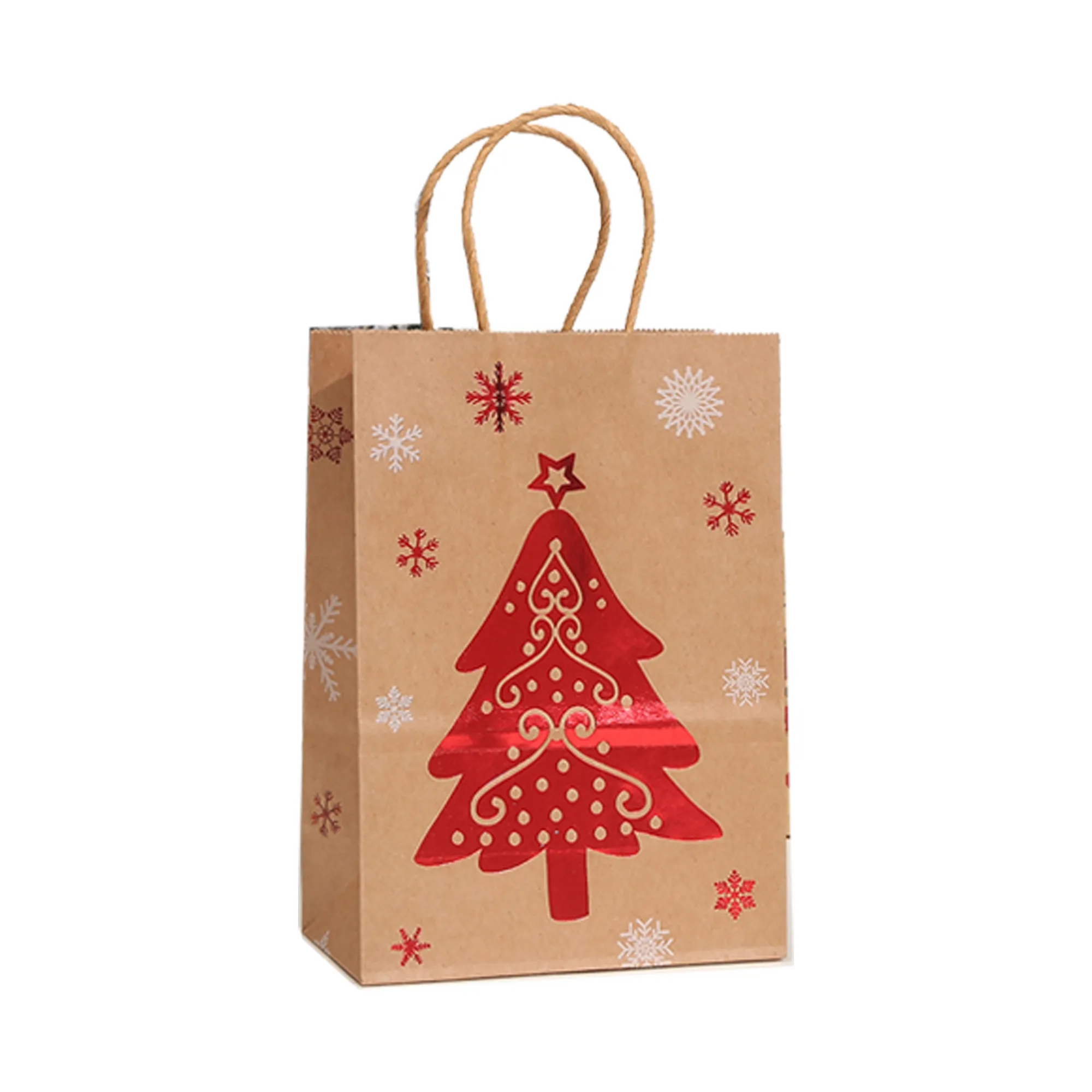 Christmas Kraft Paper Tote Bag (For Holiday Gifts) 1